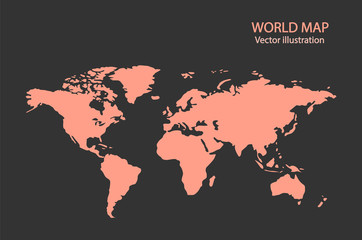 World map. Continents. Vector illustration.