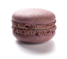 lilac macaroon on a white background