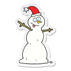 sticker of a cartoon snowman
