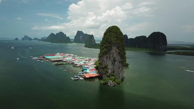 Aerial view Ko Panyee island in Southern Thailand.