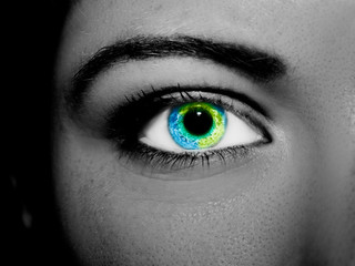 A beautiful insightful look eye. Close up shot