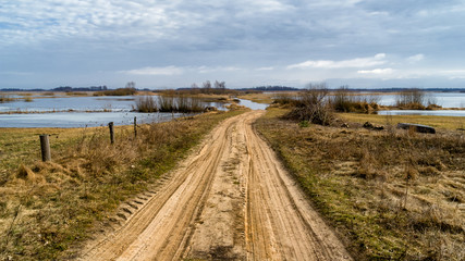 Fototapeta premium Biebrzanski Park Narodowy. Wiosna nad Biebrza. Rozlewiska Biwbrzy