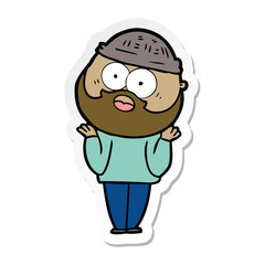 sticker of a cartoon bearded man