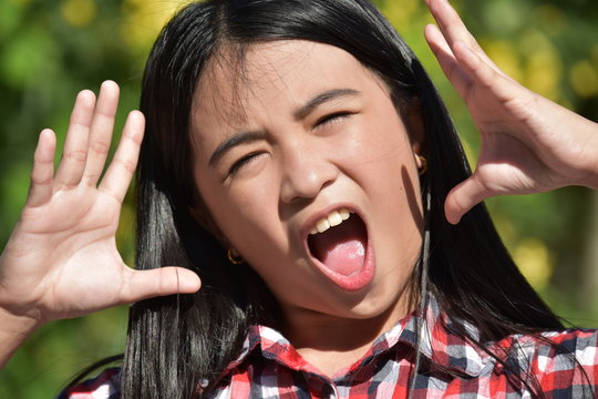 Anxious Petite Filipina Person