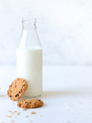 bottle of milk and cookies