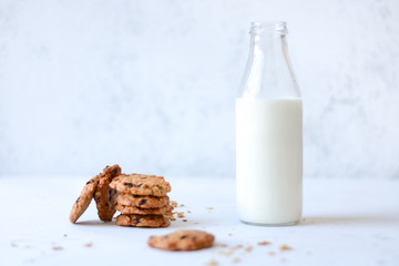 bottle of milk and cookies