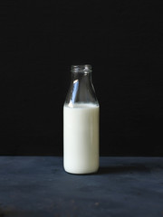 bottle and glass of milk