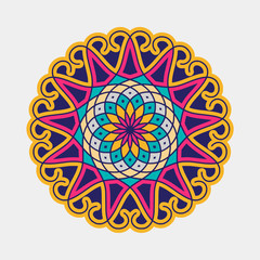 Decorative round symmetrical pattern ornaments mandala