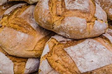 baked bread closeup