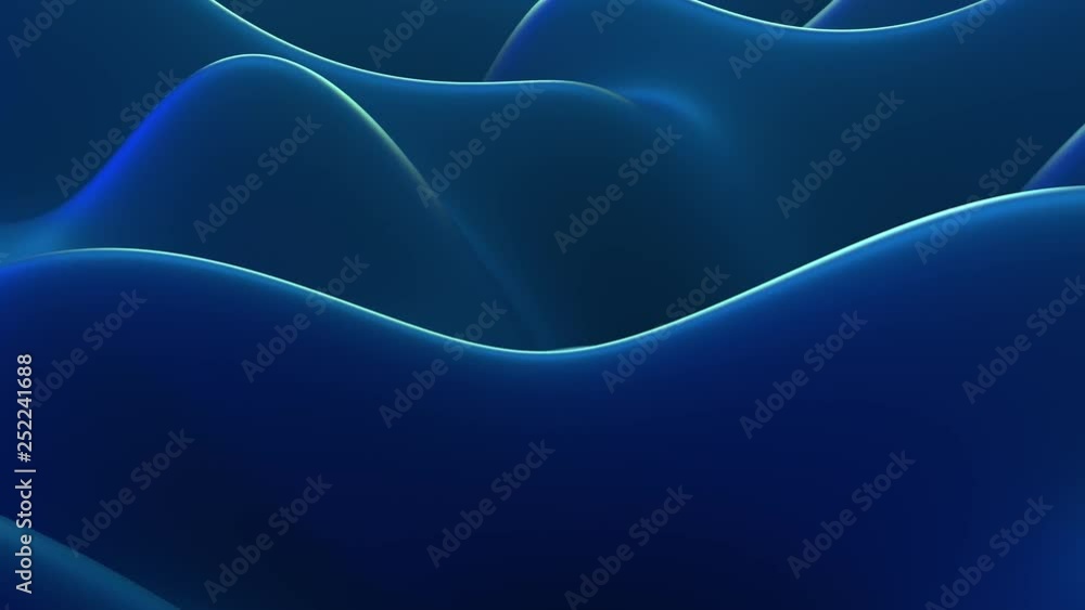 Poster 3d render abstract modern wave background. fluid wave shapes. deformed surface. loopable animation.