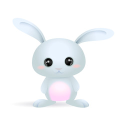 happy easter cute cartoon blue bunny