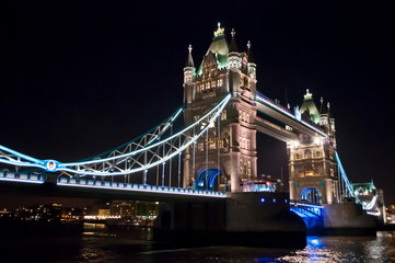 Tower Bridge at night, London UK