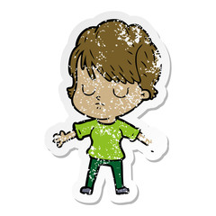 distressed sticker of a cartoon woman
