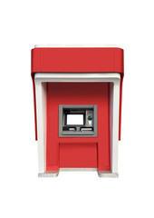 Atm machine on white