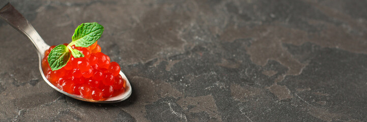 red caviar (sandwich with red snack - buffet) salmon fish, seafood. food background. top view. Footage