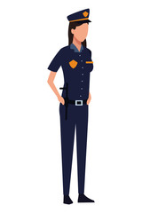 police officer woman worker avatar