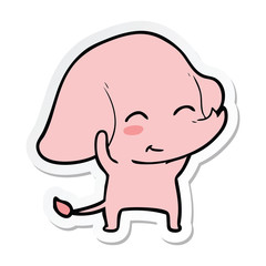 sticker of a cute cartoon elephant