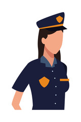police officer woman worker avatar