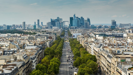 aerial view of paris from the Arc de Triomphe