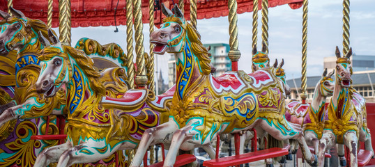Fototapeta na wymiar Traditional ‘Merry-go-round’ carousel horses