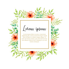 watercolor floral background vector for wedding invitation