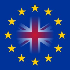 flag of European Union and Great Britain inside
