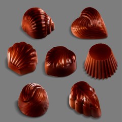 vector set of chocolate candies