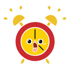 flat color retro cartoon alarm clock