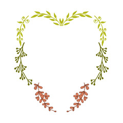 Vector illustration shape frame floral elegant hand drawn