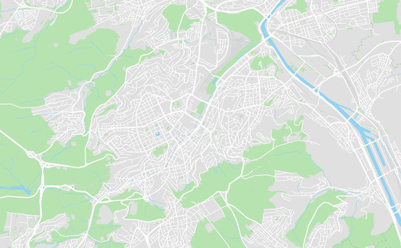 Stuttgart, Germany downtown street map