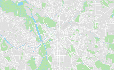 Leipzig, Germany downtown street map