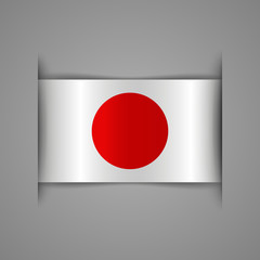 Flag of Japan. Bookmark banner ribbon. Realistic. Vector illustration.