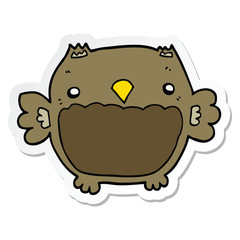 sticker of a cartoon owl