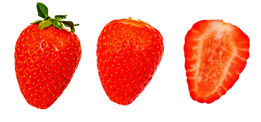 Strawberry Set isolated on white background.