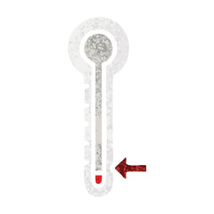retro illustration style cartoon cold thermometer