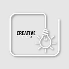 Creative idea concept with paper art, abstract, light lamp, line icon paper cut style vector
