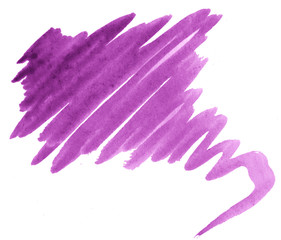 Purple watercolor abstract background, stain, splash paint, stain, divorce. Vintage paintings for design and decoration. With copy space for text.
