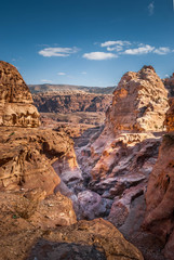 Fototapeta na wymiar The path for Al Deir Monastery in Petra, Jordan, Middle East