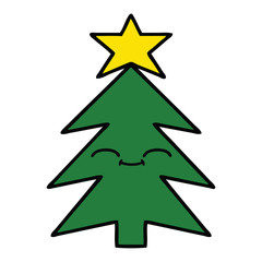 Obraz premium cute cartoon christmas tree