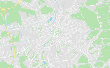 Chemnitz, Germany downtown street map