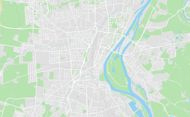 Magdeburg, Germany downtown street map