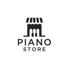 Piano logo. Creative logo combination Piano shop logo design