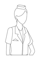 steward woman worker avatar in black and white