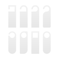 Do not disturb door hanger set. Hotel Door Hanger Tags. Vector illustration.