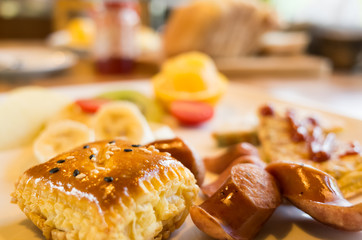 delicious breakfast at morning