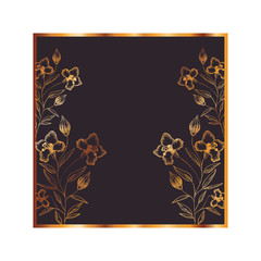 pattern flowers and leafs isolated icon