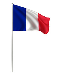 Waving flag of europe country on a silver pole