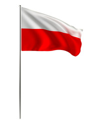 Waving flag of europe country on a silver pole