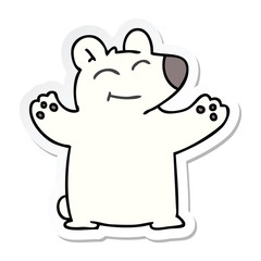 sticker of a quirky hand drawn cartoon polar bear