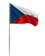 Fototapeta na wymiar Waving flag of europe country on a silver pole
